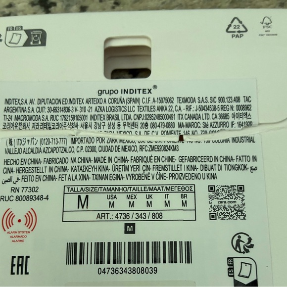 Zara NWT irregular hoop metal earrings silver 4736/343 - Picture 5 of 5